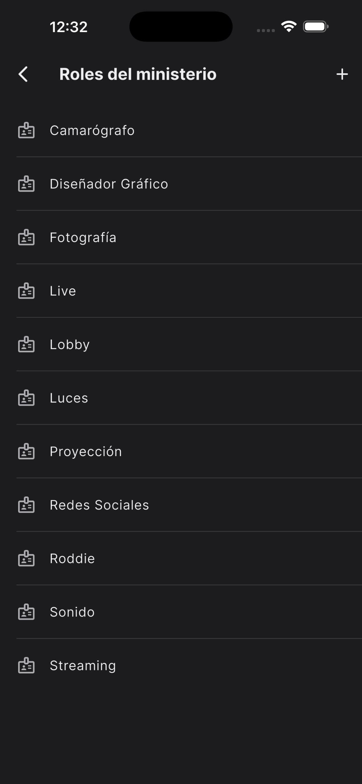 Roles del ministerio
