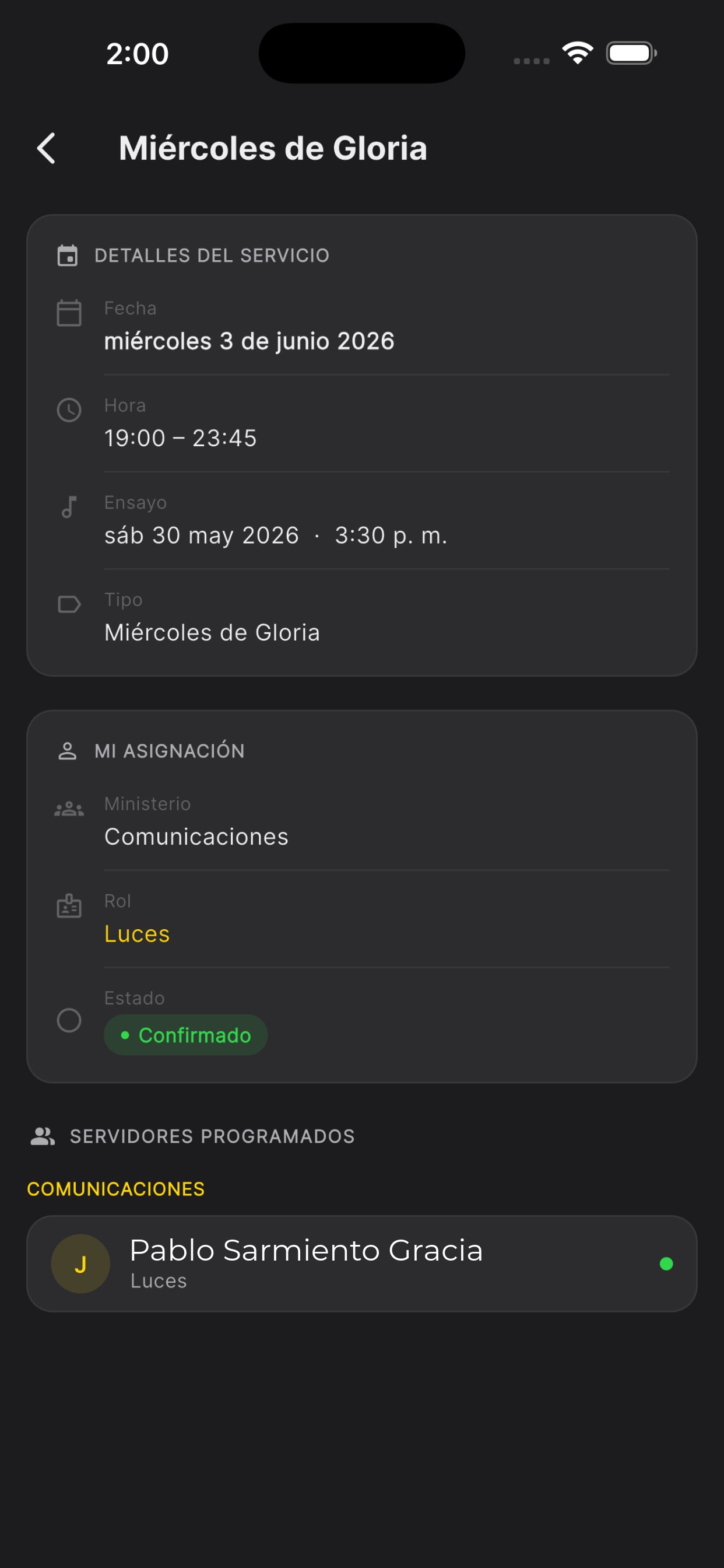 Detalle del servicio